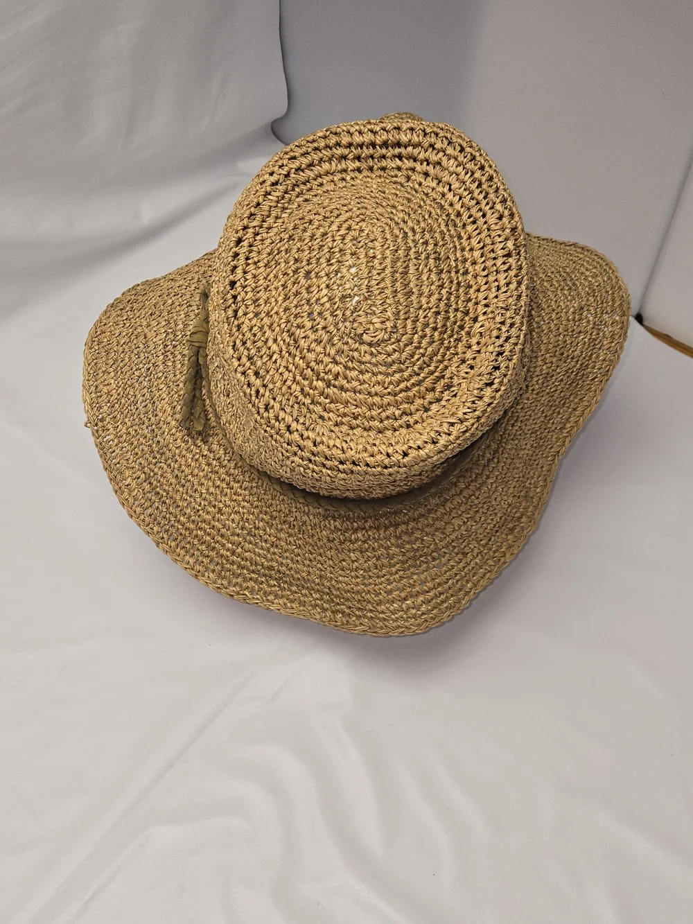 Tommy Bahama Natural Tan Woven Sun Hat with Knot Trim